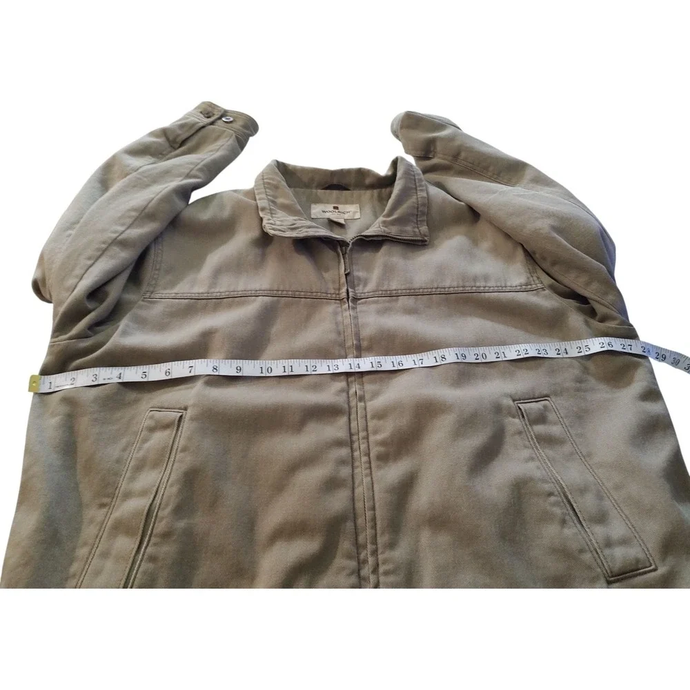 Woolrich Duck Canvas Jacket Sherpa Lined Dark Wheat Pockets Mens‎ Extra Large